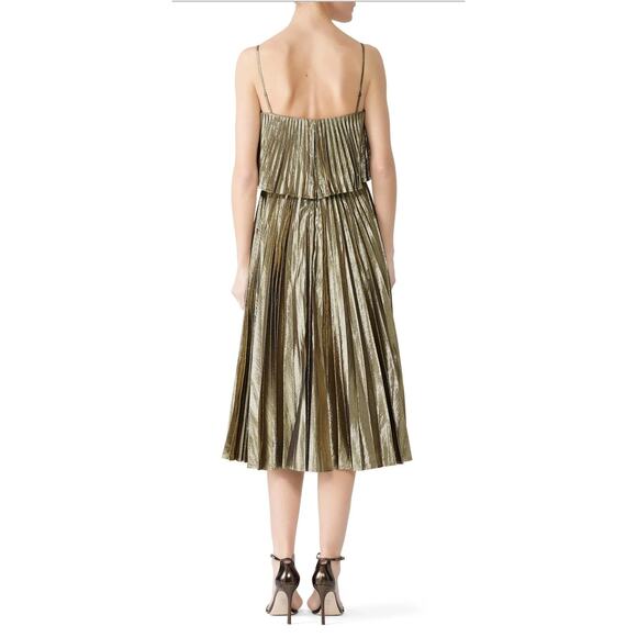 J. Crew Gold Goma Pleated Dress 12 - Picture 2 of 6